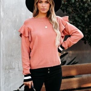 Proud of You- Ruffle Knit Sweater